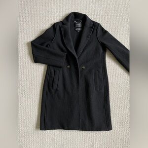 J. Crew Elegant Black Boiled Wool Coat